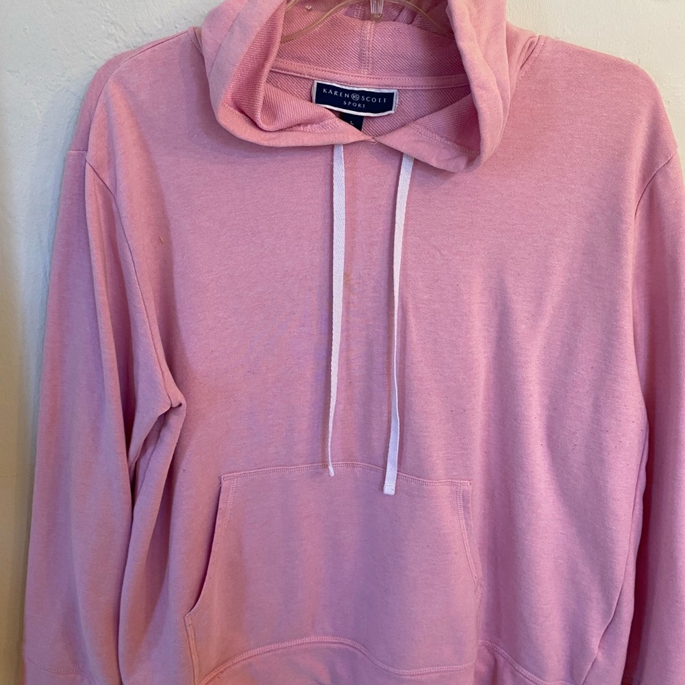 Karen Scott Hoodie with White Drawstrings Size L